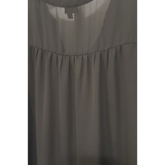 Torrid 1 Black Sheer Chiffon Georgette Blouse | Layered V-Neck Short Sleeve Top - Picture 9 of 9